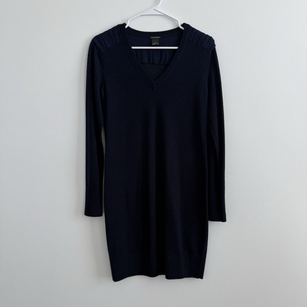 Club Monaco Navy Dress Wool Silk Career Wear Business Classic Minimalist Small